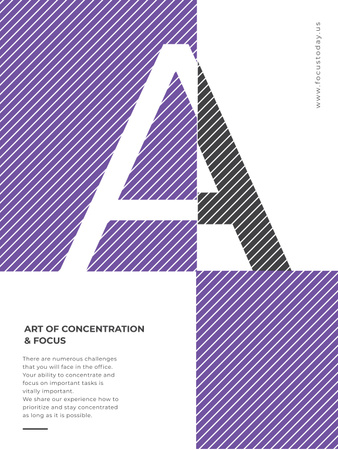 Art of concentration technique on Letter Poster US Modelo de Design