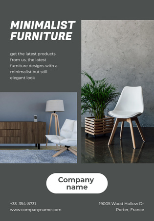 Minimalist Furniture Offer Poster 28x40in Design Template