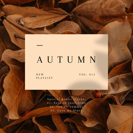 Autumn Mood with dry Leaves Instagram Design Template