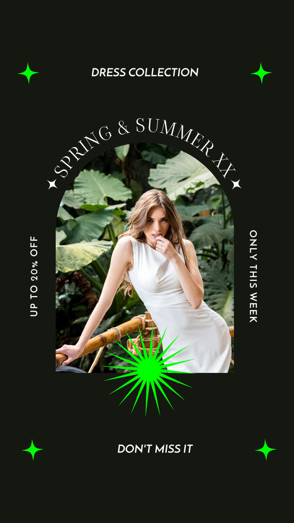 Stylish Dress Collection For Spring And Summer Instagram Story Šablona návrhu