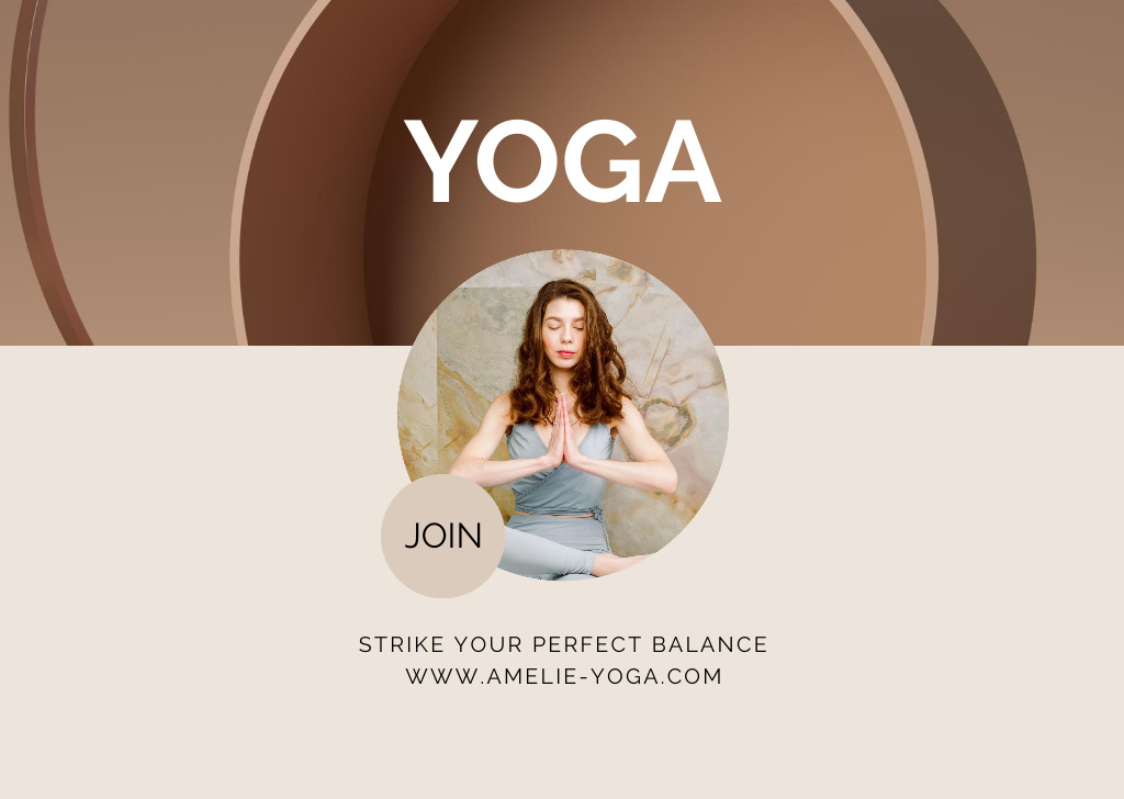 Stunning Online Yoga Classes Promotion Flyer A6 Horizontal – шаблон для дизайна