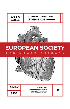 Cardiac Surgery Heart sketch Flyer 5.5x8.5in Design Template