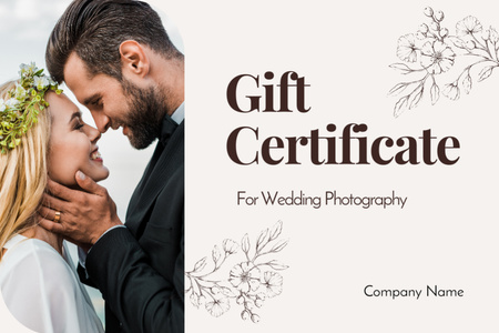 Modèle de visuel Special Offer for Wedding Photography - Gift Certificate