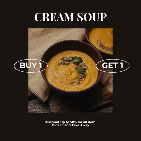 Ontwerpsjabloon van Instagram van Special Food Offer with Cream Soup