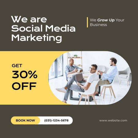 Performance-enhancing Social Media Marketing Agency With Discounts Instagram AD Design Template