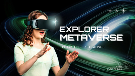 Plantilla de diseño de Explora metaverso en realidad virtual Youtube Thumbnail 