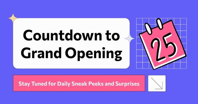 Countdown To Grand Opening Announcement With Catchphrase Facebook AD Πρότυπο σχεδίασης