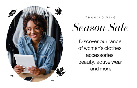 Platilla de diseño Thanksgiving Season Sale on Accessories Announcement Flyer 5.5x8.5in Horizontal