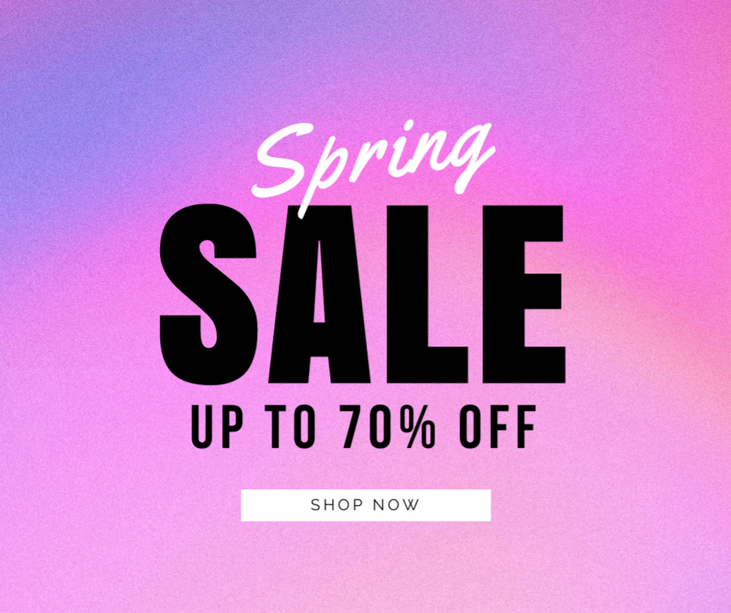 Bright Spring Sale Announcement With Gradient Background Facebookデザインテンプレート