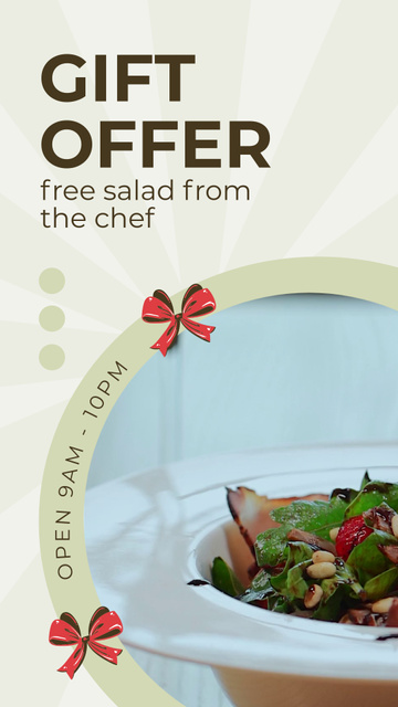 Chef's Salad As Present Offer At Restaurant Instagram Video Story Πρότυπο σχεδίασης
