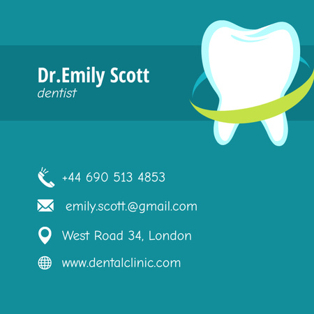 Dentist Services or Dental Clinic Promo Square 65x65mm – шаблон для дизайна