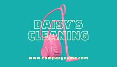 Cleaning Services Offer with Vacuum Cleaner In Green