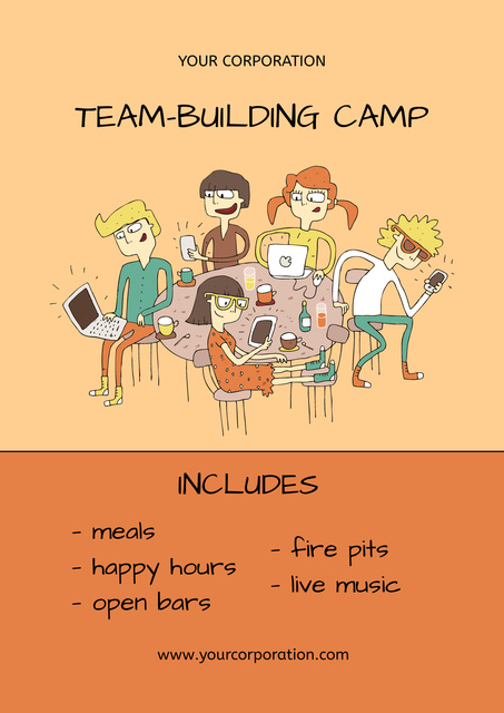 Team Building Camp Posterデザインテンプレート