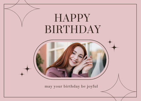 Birthday Holiday Greeting Postcard 5x7in Design Template