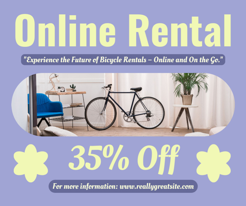 Online Services for Bicycles Rent Facebook Design Template