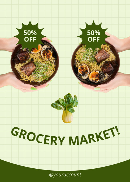 Tasty Dishes With Discount In Grocery Flayerデザインテンプレート