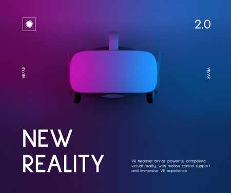 Modern Virtual Reality Glasses Ad Facebookデザインテンプレート