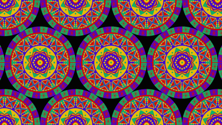 Ontwerpsjabloon van Zoom Background van Omcirkeld patroon met bloemen voor de nationale Spaanse erfgoedmaand