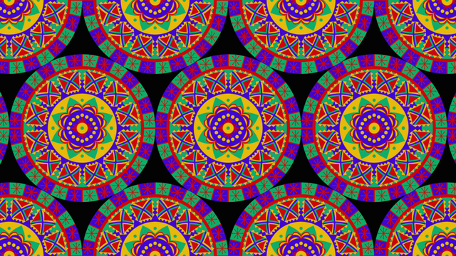 Ontwerpsjabloon van Zoom Background van Circled Pattern With Flowers For National Hispanic Heritage Month