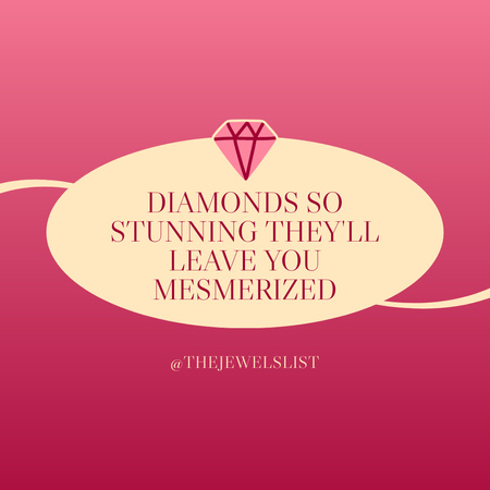 Illustration of Pink Diamond Instagram Design Template