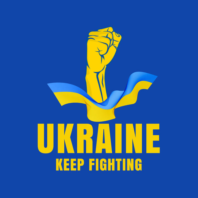 Ontwerpsjabloon van Instagram van Motivation to Keep Fighting for Peace in Ukraine