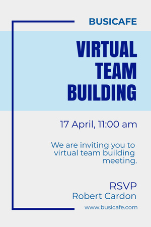 Announcement to Virtual Teambuilding Meeting Invitation 6x9in Design Template
