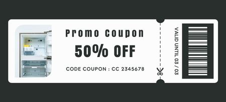 Household Goods Grey Promo Coupon 3.75x8.25in Design Template