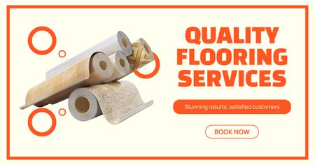 Platilla de diseño Incredible Quality Of Flooring Service With Linoleum Covering Facebook AD
