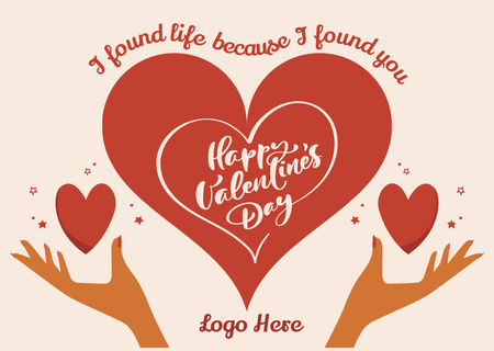 Designvorlage Romantic Declaration of Love for Valentine's Day für Card