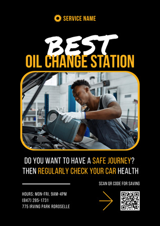 Ad of Best oil Change Station Poster Design Template