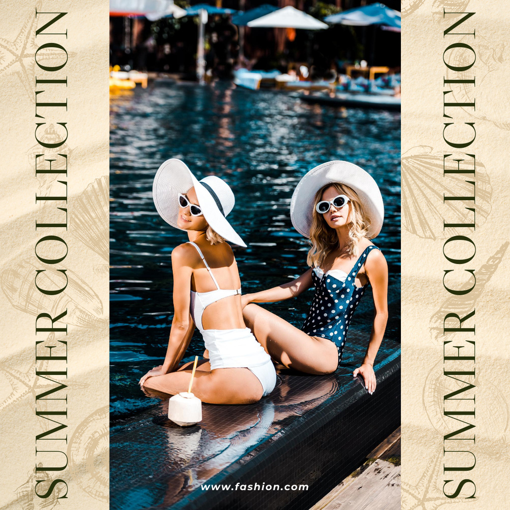 Summer Collection of Luxurious Swimwear Instagram Šablona návrhu