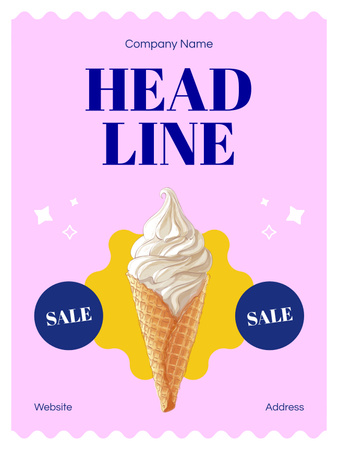 Platilla de diseño Ad of Ice Cream Shop with Offer of Discount Poster US