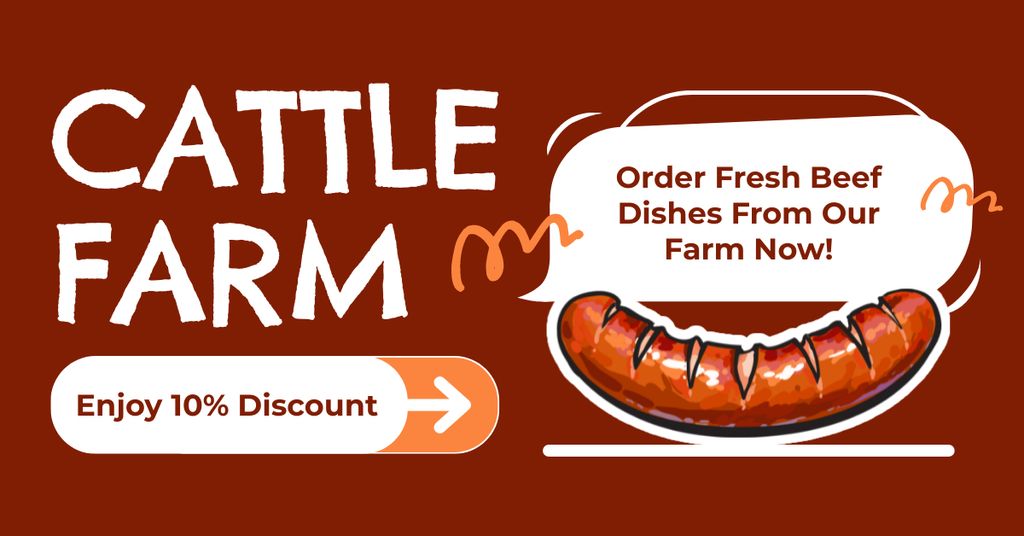 Template di design Fresh Beef from Cattle Farm Facebook AD
