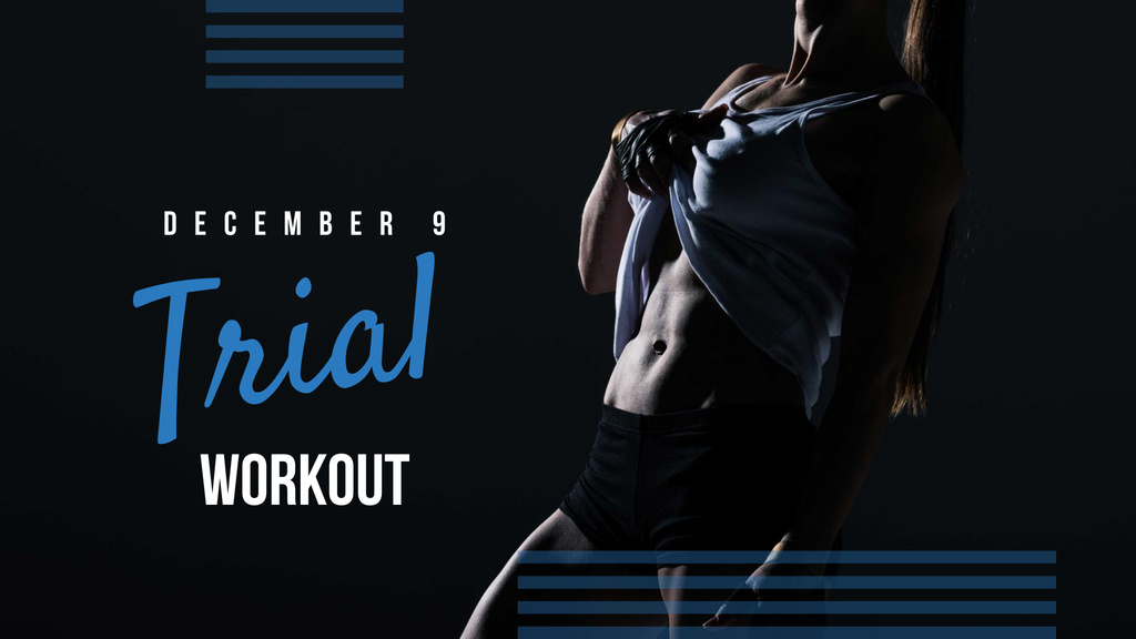 Workout Offer with Athlete Woman FB event cover Πρότυπο σχεδίασης