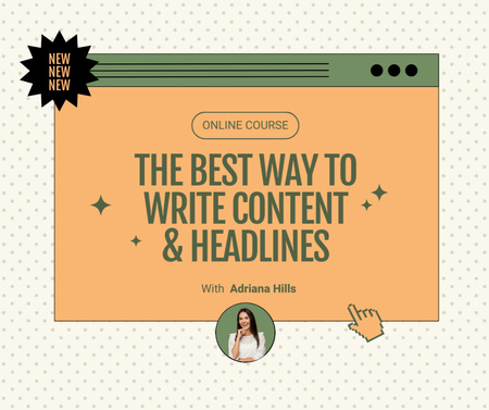 Essential Course About Writing Texts And Headlines Facebook Design Template