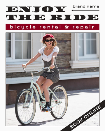 Platilla de diseño Enjoy Bicycles for Rent Instagram Post Vertical
