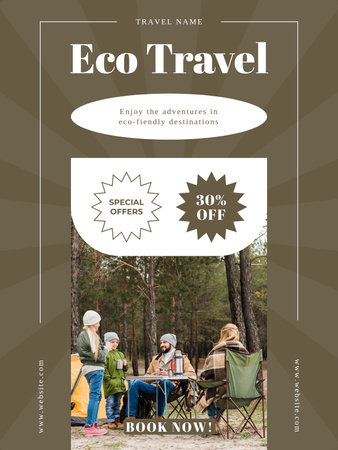 Plantilla de diseño de Eco Tour y Camping Poster US 