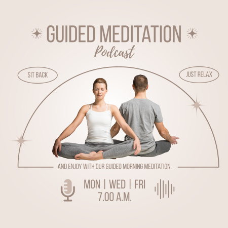 Enjoy your Morning Meditation  Podcast Cover Design Template