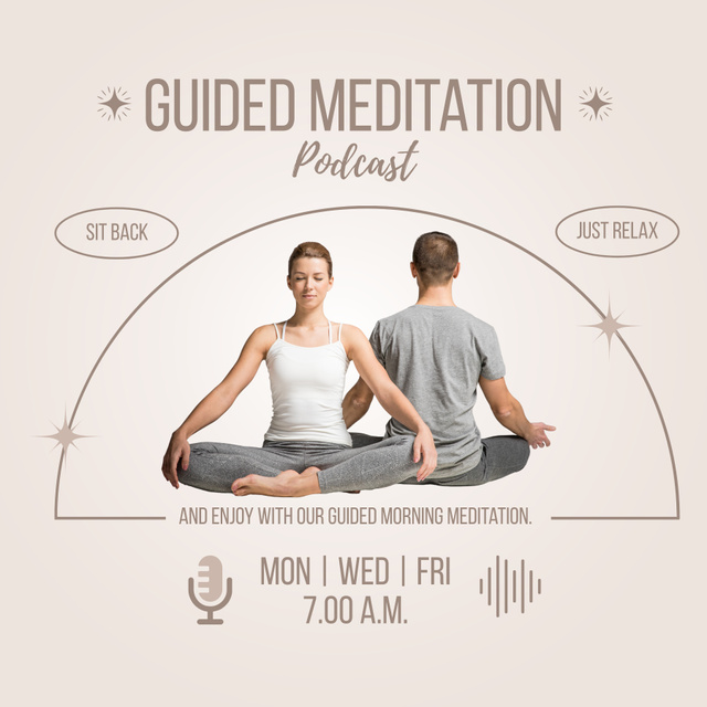 Plantilla de diseño de Enjoy your Morning Meditation  Podcast Cover 