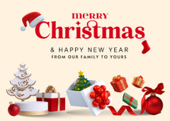 Christmas And New Year Presents And Holiday Decor