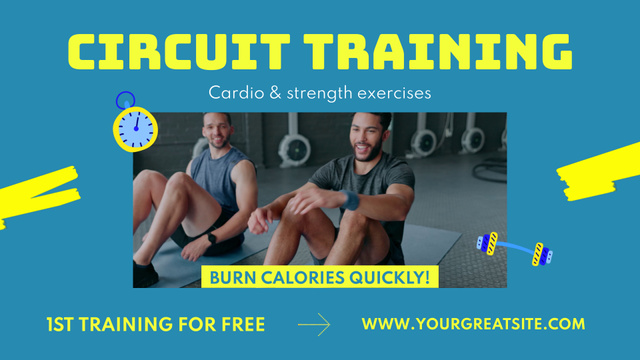 Designvorlage Hard Trainings For Burning Calories With Promo für Full HD video