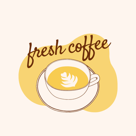 Plantilla de diseño de Oferta de café fresco y caliente Logo 