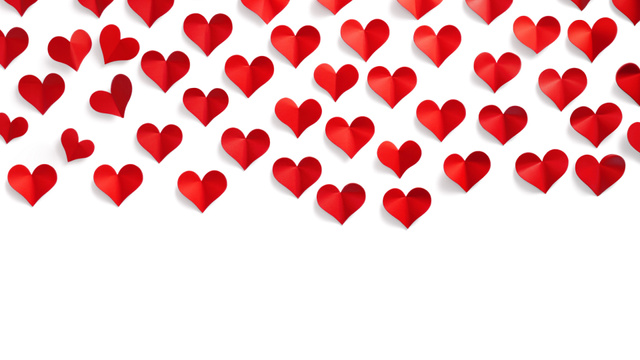 Valentine's Day Holiday Celebration with Cute Little Red Hearts Zoom Background Šablona návrhu