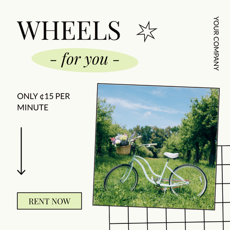 Bicycle Rental Service Offers Instagram Design Template