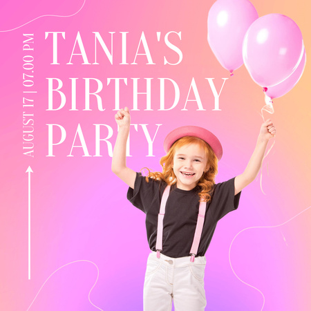 Ontwerpsjabloon van Instagram van Birthday Party Announcement