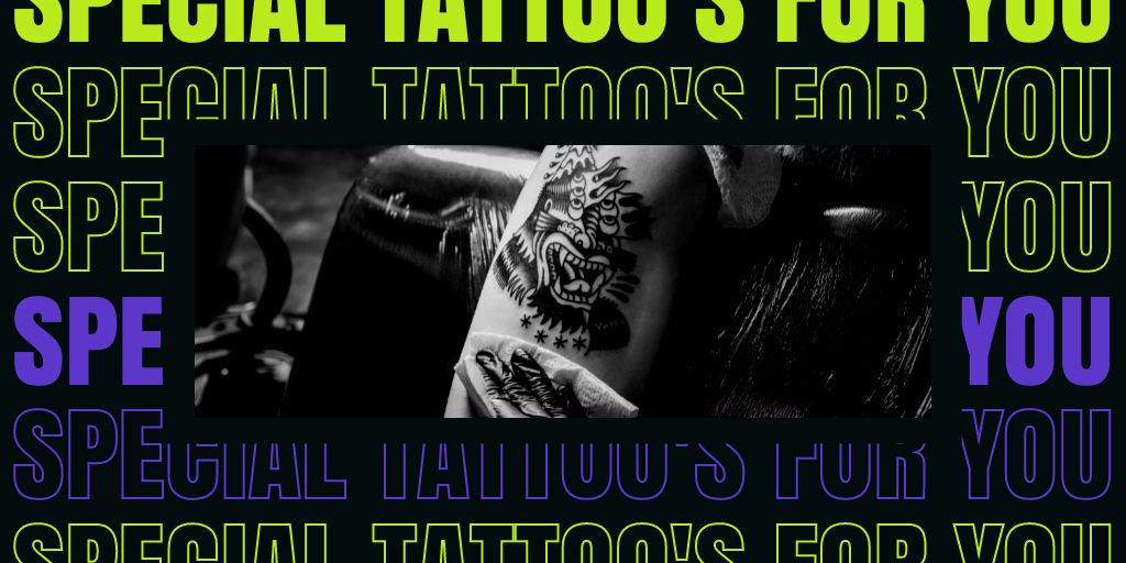 Designvorlage Transfer Tattoos In Professional Studio Offer für Twitter