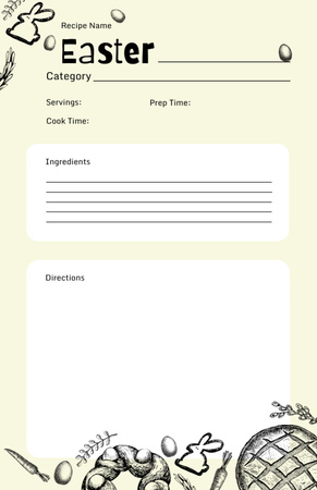 Поваренная книга пасхальных блюд Recipe Card – шаблон для дизайна