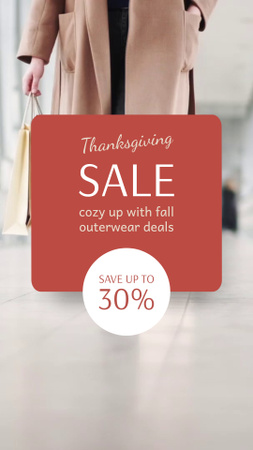 Autumnal Clothes And Outerwear Sale Offe On Thanksgiving TikTok Video – шаблон для дизайна