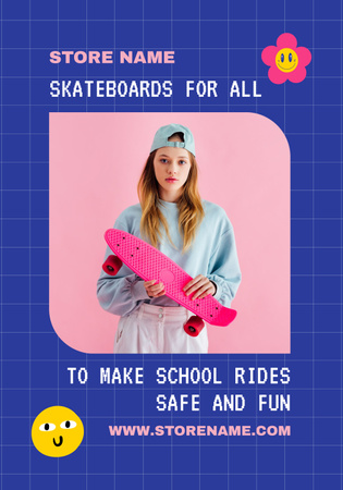 Template di design Skateboarding School Ad Poster 28x40in
