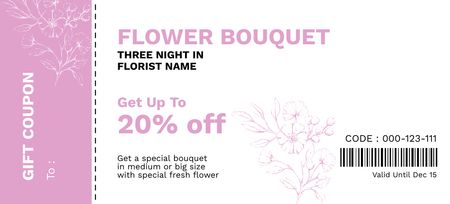 Flowers and Bouquets Sale Coupon 3.75x8.25in Design Template